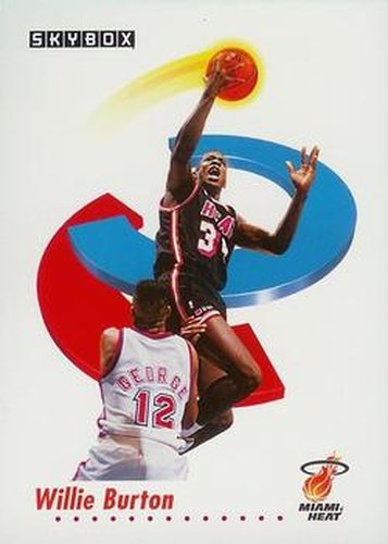 #144 Willie Burton - Miami Heat - 1991-92 SkyBox Basketball