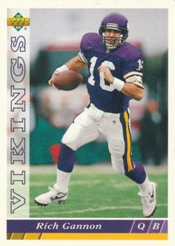 #144 Rich Gannon - Minnesota Vikings - 1993 Upper Deck Football
