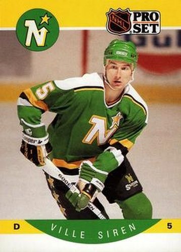 #144 Ville Siren - Minnesota North Stars - 1990-91 Pro Set Hockey