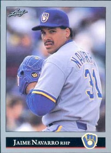 #144 Jaime Navarro - Milwaukee Brewers - 1992 Leaf Baseball