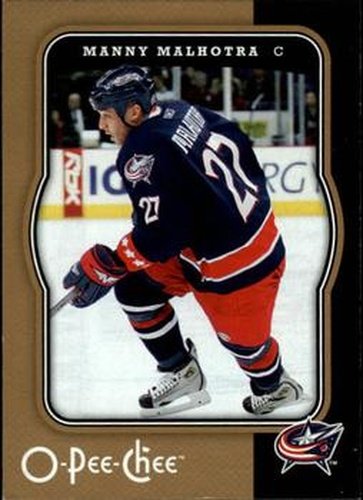 #145 Manny Malhotra - Columbus Blue Jackets - 2007-08 O-Pee-Chee Hockey