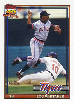 #145 Lou Whitaker - Detroit Tigers - 1991 Topps Baseball