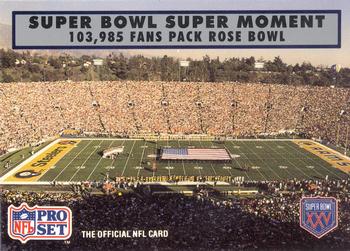 #145 Record Crowd - Pittsburgh Steelers / Los Angeles Rams - 1990-91 Pro Set Super Bowl XXV Silver Anniversary Football