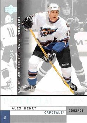 #145 Alex Henry - Washington Capitals - 2002-03 Upper Deck Mask Collection Hockey