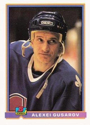 #145 Alexei Gusarov - Quebec Nordiques - 1991-92 Bowman Hockey