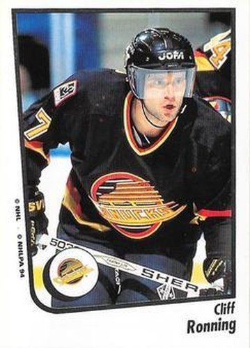 #145 Cliff Ronning - Vancouver Canucks - 1994-95 Panini Hockey Stickers