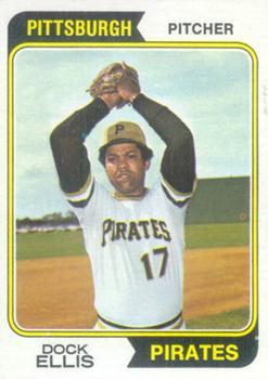 #145 Dock Ellis - Pittsburgh Pirates - 1974 Topps Baseball