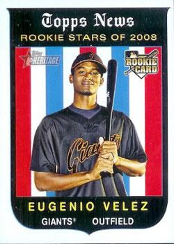 #145 Eugenio Velez - San Francisco Giants - 2008 Topps Heritage Baseball