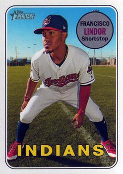 #145 Francisco Lindor - Cleveland Indians - 2018 Topps Heritage Baseball