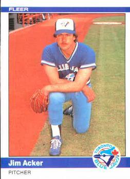 #145 Jim Acker - Toronto Blue Jays - 1984 Fleer Baseball