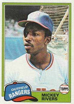 #145 Mickey Rivers - Texas Rangers - 1981 Topps Baseball