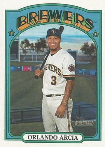 #145 Orlando Arcia - Milwaukee Brewers - 2021 Topps Heritage Baseball