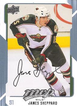 #145 James Sheppard - Minnesota Wild - 2008-09 Upper Deck MVP Hockey