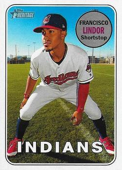 #145b Francisco Lindor - Cleveland Indians - 2018 Topps Heritage Baseball
