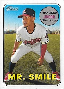 #145c Francisco Lindor - Cleveland Indians - 2018 Topps Heritage Baseball