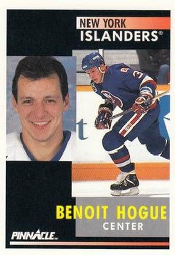 #146 Benoit Hogue - New York Islanders - 1991-92 Pinnacle Hockey