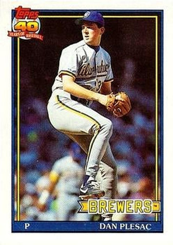 #146 Dan Plesac - Milwaukee Brewers - 1991 Topps Baseball