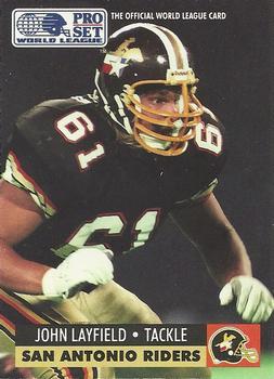 #146 John Layfield - San Antonio Riders - 1991 Pro Set WLAF Football