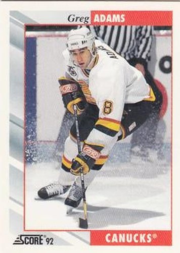 #146 Greg Adams - Vancouver Canucks - 1992-93 Score USA Hockey