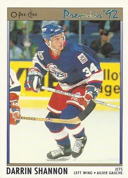 #146 Darrin Shannon - Winnipeg Jets - 1991-92 O-Pee-Chee Premier Hockey