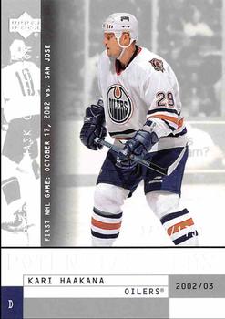 #147 Kari Haakana - Edmonton Oilers - 2002-03 Upper Deck Mask Collection Hockey