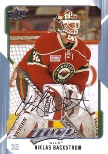 #147 Niklas Backstrom - Minnesota Wild - 2008-09 Upper Deck MVP Hockey