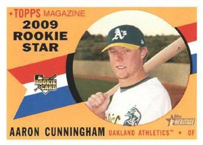 #147 Aaron Cunningham - Oakland Athletics - 2009 Topps Heritage Baseball