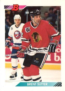 #147 Brent Sutter - Chicago Blackhawks - 1992-93 Bowman Hockey