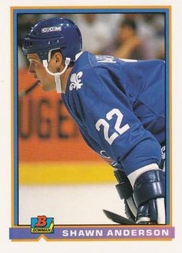 #147 Shawn Anderson - Quebec Nordiques - 1991-92 Bowman Hockey