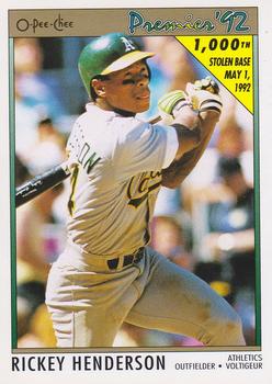 #147 Rickey Henderson - Oakland Athletics - 1992 O-Pee-Chee Premier Baseball