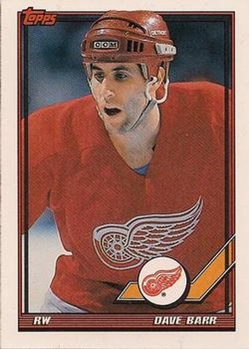 #147 Dave Barr - Detroit Red Wings - 1991-92 Topps Hockey
