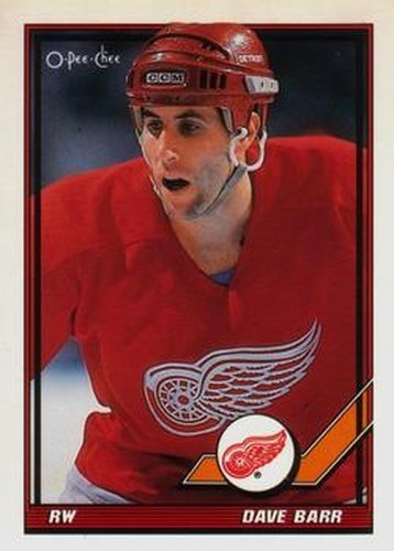 #147 Dave Barr - Detroit Red Wings - 1991-92 O-Pee-Chee Hockey