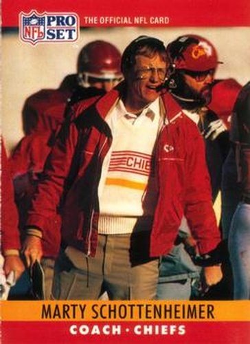 #148 Marty Schottenheimer - Kansas City Chiefs - 1990 Pro Set Football
