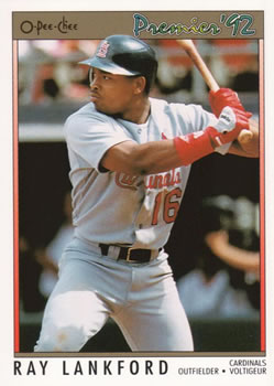 #148 Ray Lankford - St. Louis Cardinals - 1992 O-Pee-Chee Premier Baseball
