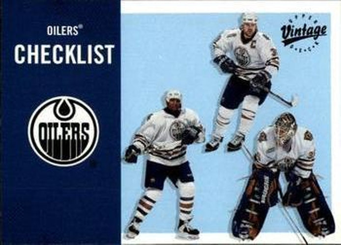 #148 Oilers Checklist - Edmonton Oilers - 2000-01 Upper Deck Vintage Hockey