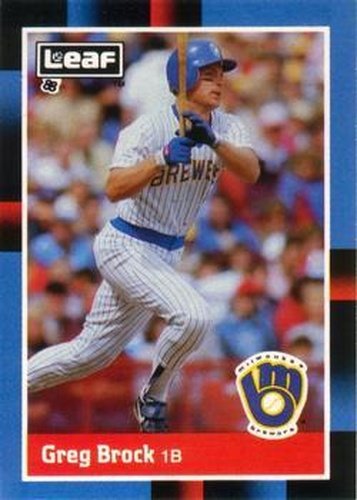 #148 Greg Brock - Milwaukee Brewers - 1988 Leaf Baseball