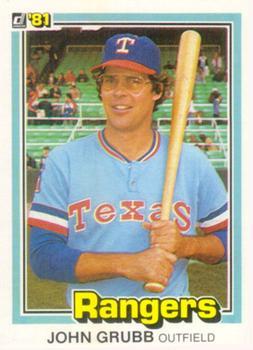 #148 John Grubb - Texas Rangers - 1981 Donruss Baseball