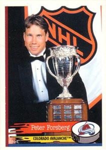 #148 Peter Forsberg - Colorado Avalanche - 1995-96 Panini Hockey Stickers