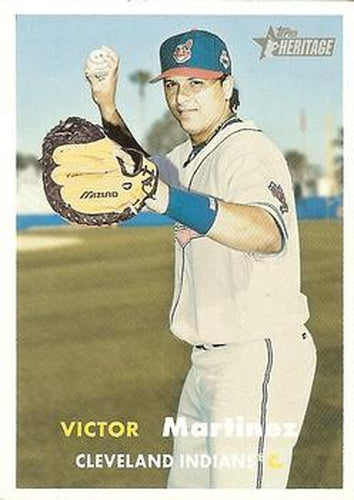 #148 Victor Martinez - Cleveland Indians - 2006 Topps Heritage Baseball
