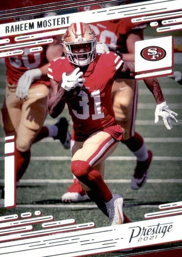 #148 Raheem Mostert - San Francisco 49ers - 2021 Panini Prestige Football