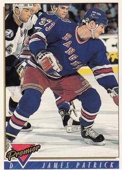 #149 James Patrick - New York Rangers - 1993-94 Topps Premier Hockey