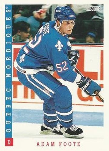 #149 Adam Foote - Quebec Nordiques - 1993-94 Score Canadian Hockey