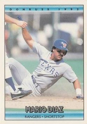 #149 Mario Diaz - Texas Rangers - 1992 Donruss Baseball