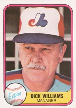 #149 Dick Williams - Montreal Expos - 1981 Fleer Baseball