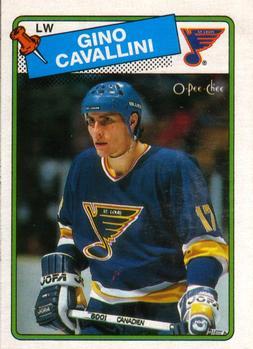 #149 Gino Cavallini - St. Louis Blues - 1988-89 O-Pee-Chee Hockey