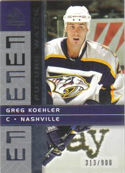 #149 Greg Koehler - Nashville Predators - 2002-03 SP Authentic Hockey