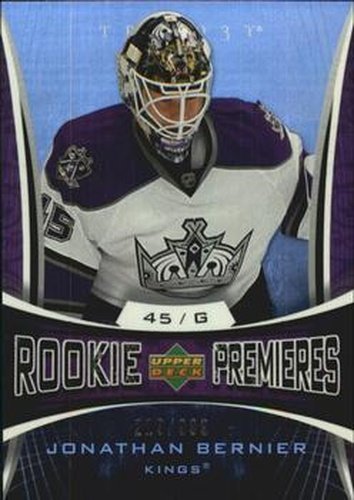 #149 Jonathan Bernier - Los Angeles Kings - 2007-08 Upper Deck Trilogy Hockey