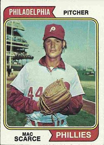 #149 Mac Scarce - Philadelphia Phillies - 1974 Topps Baseball
