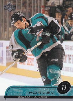#149 Todd Harvey - San Jose Sharks - 2002-03 Upper Deck Hockey