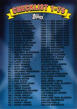 #149 Checklist: 1-75 - 1992-93 Topps Archives Basketball